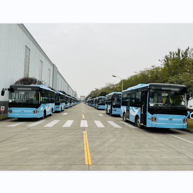 Xe buýt điện 6.6m Zero Emission Minibus Ebus Hai bước và hộp số tự động