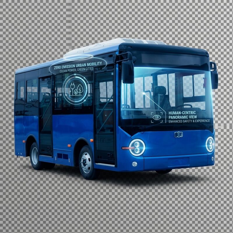 6.6m chiều dài 16 chỗ ngồi xe buýt điện thuần túy với phạm vi 180km cho giao thông công cộng đô thị